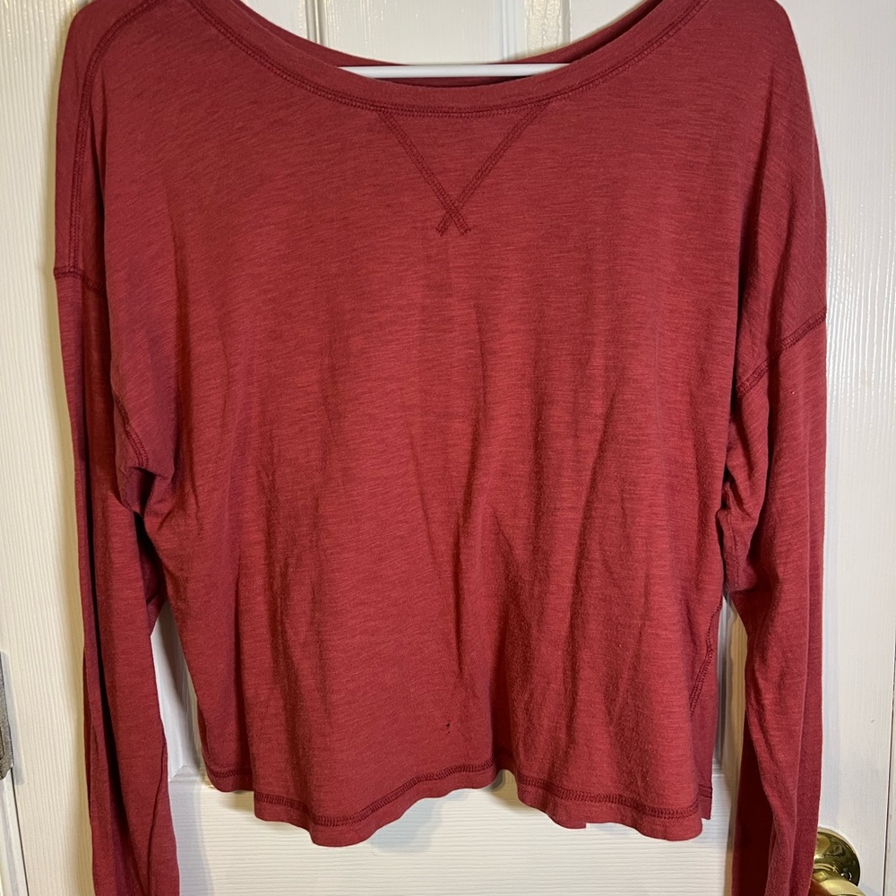 Abercrombie & Fitch Burgundy Long Sleeve Tee